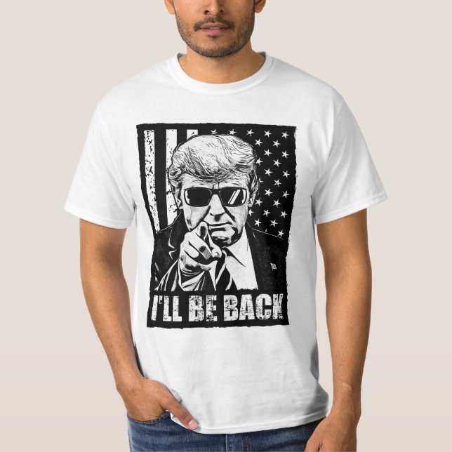 T-shirt Trump I’ll Be Back- pro trump 2024 anti Biden (Devant)