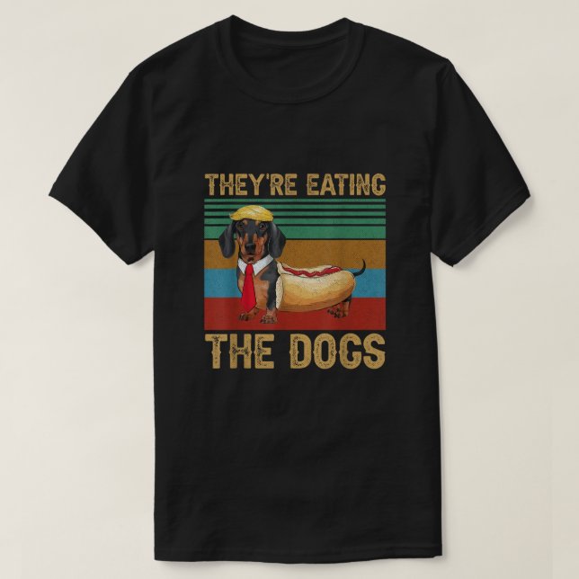 T-shirt Trump Ils mangent les chiens Dachshund Weiner (Design devant)