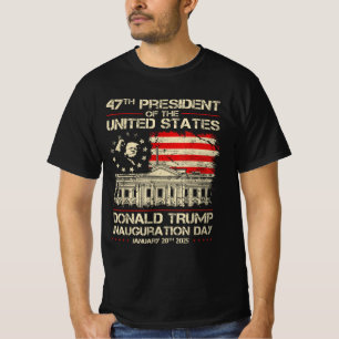 T-shirt Trump Inauguration Trump 2025 Drapeau américain 47