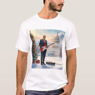 T-shirt Trump jouant à la guitare électrique Noël US Capit