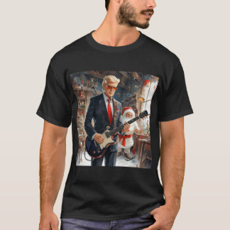 T-shirt Trump Jouer Guitare électrique SANTA CLAUS atelier