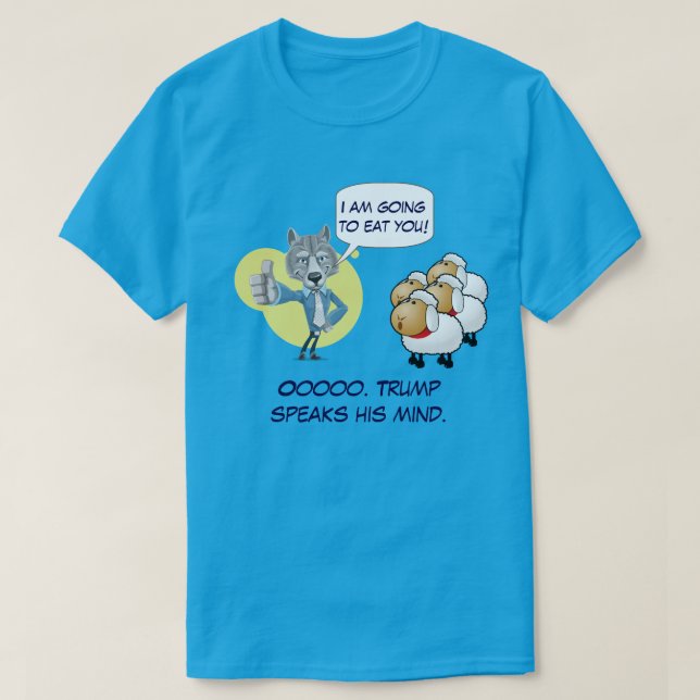 T-shirt Trump le loup et les moutons en tant que personnes (Design devant)