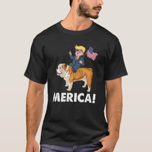 T-shirt Trump Merica English Chien Chien Chien Chien Héros