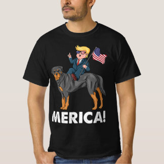 T-shirt Trump Merica Rottweiler Chien Héros américain
