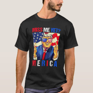 T-shirt Trump Middle Finger Miss Me Pourtant American Flag