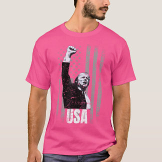 T-shirt Trump Monte Le Drapeau Américain Rassemblement Rét