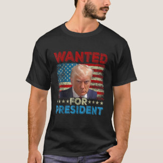 T-shirt Trump Mug Shot 2024 Le drapeau américain Recherché