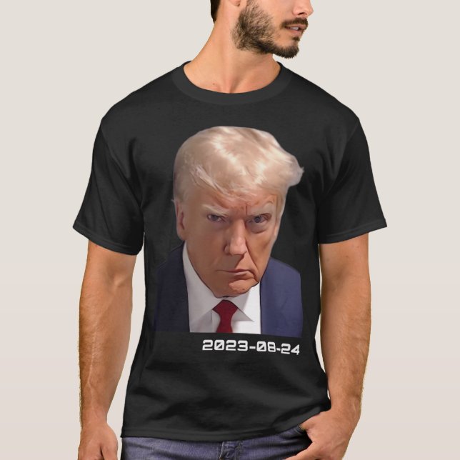 T-shirt Trump Mugshot (colorisé) (Devant)