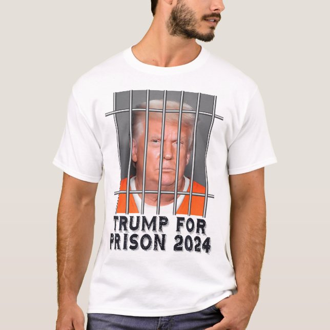 T-shirt Trump Pas Coupable Mugshot Orange Jumpsuit Parodie (Devant)