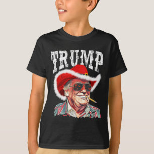 T-shirt Trump Père Noël Chapeau de Cowboy Noël Texas Weste