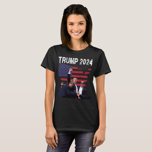 T-shirt Trump Pour 2024. (Devant entier)