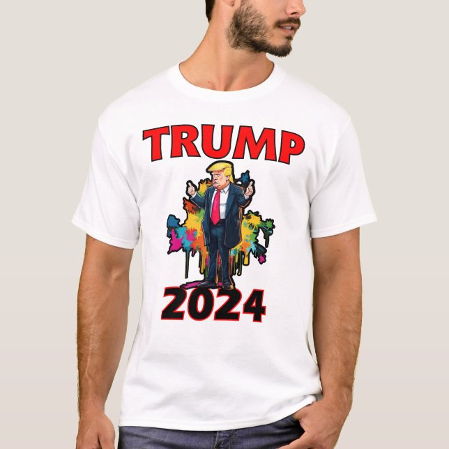 T-shirt Trump pour le président 2024, Make America Great v (Devant)