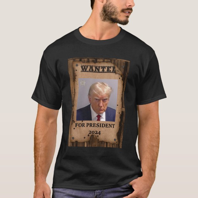 T-shirt Trump Recherché pour le président Mugshot Shirt 20 (Devant)