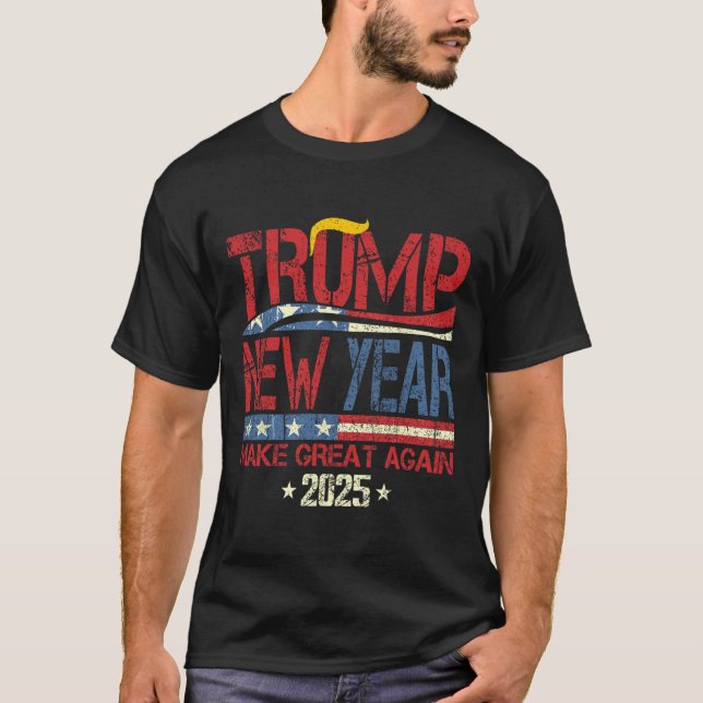 T-shirt Trump Rendre sa grandeur au Nouvel An Joyeux au No (Devant)