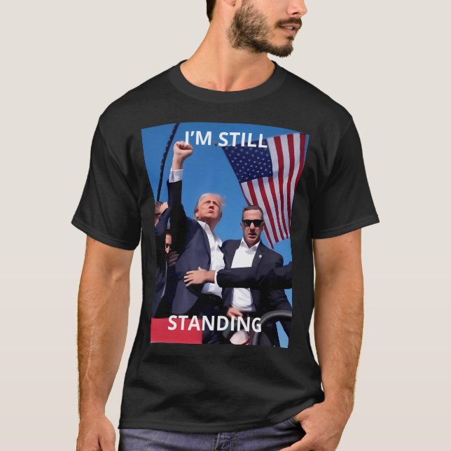 T-shirt Trump Reste En Place Après Les Tirs (Devant)