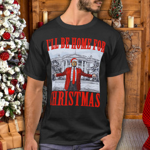 T-shirt Trump Santa Hat   Je serai à la maison pour Noël