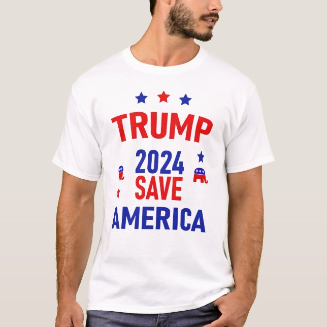 T-shirt Trump Sauvez l'Amérique 2024 (Devant)