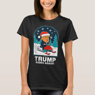 T-shirt Trump se déplace à nouveau motoneige amusant hiver