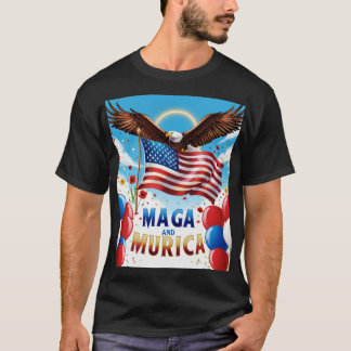 T-shirt Trump Shirt American Flag Team Murica MAGA