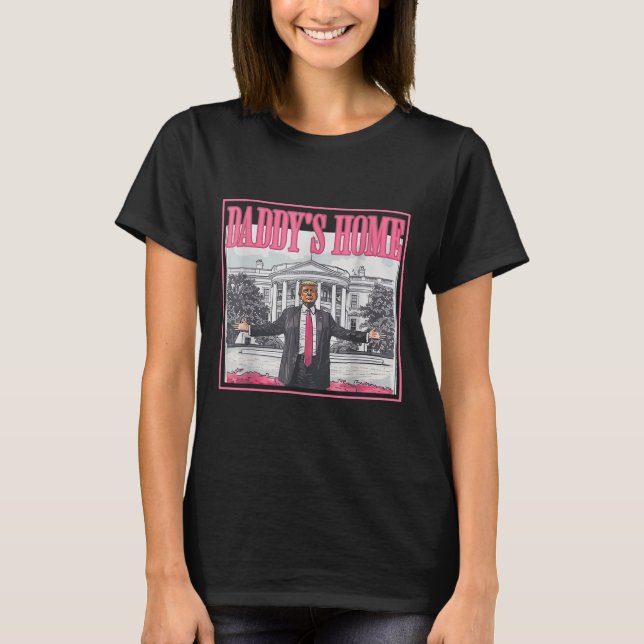 T-shirt Trump tient la main devant la maison de White Dadd (Devant)