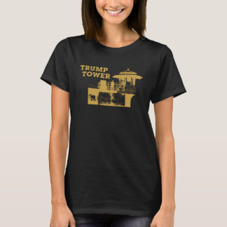 T-shirt Trump Tower (Or sur noir) Femmes