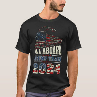 T-shirt Trump Train 2024 - Drapeau Vintage américain 