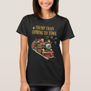 T-shirt Trump Train Arrive À La Ville Drôle Noël Père Noël