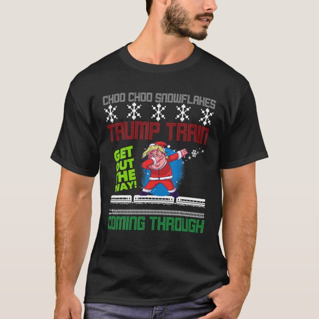 T-shirt Trump Train de Noël amusant (Devant)