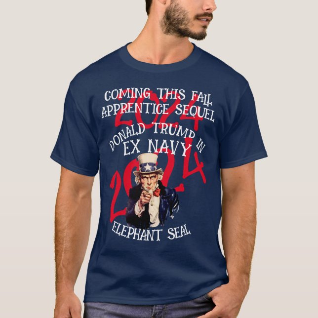 T-SHIRT TRUMP TV RÉALITÉ DANS EX NAVY ELEPHANT SEAL (Devant)