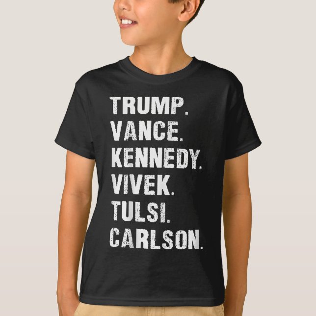 T-shirt Trump Vance Kennedy Vivek Tulsi Carlson (Devant)
