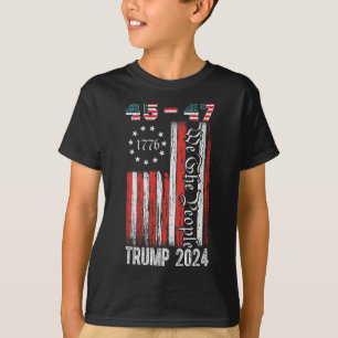 T-shirt Trump vintage 2024 45-47 Us Drapeau Nous Le Peuple