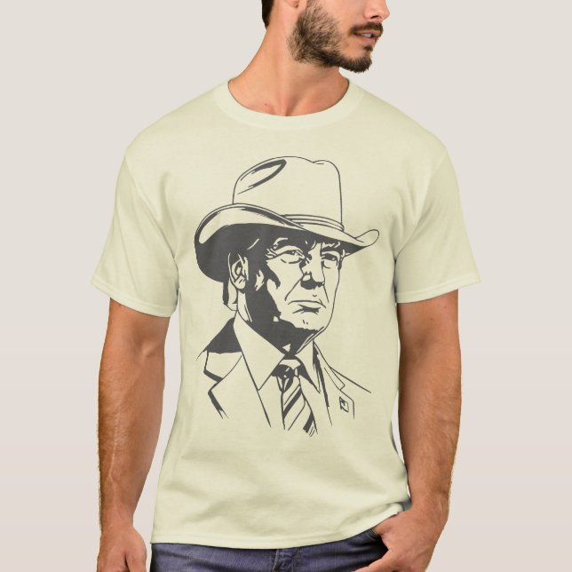 T-shirt Trump Vintage Lone Rider Cowboy Western (Devant)