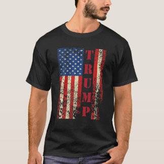 T-shirt Trump Vintage rétro déprimé États-Unis Drapeau amé