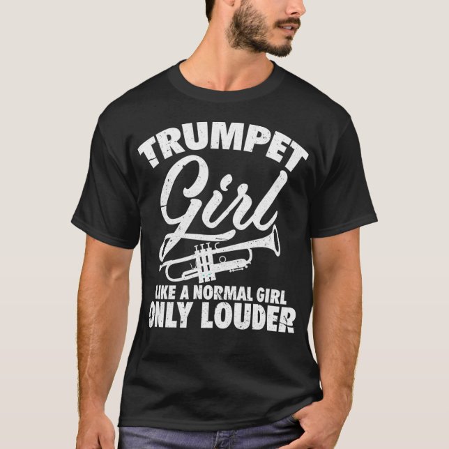 T-shirt Trumpet Girl Funny Trumpet Player Marching Band (Devant)