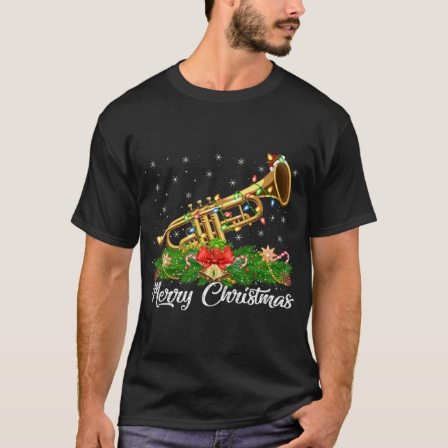 T-shirt Trumpet Music Lover Correspondance Santa Hat Trump (Devant)