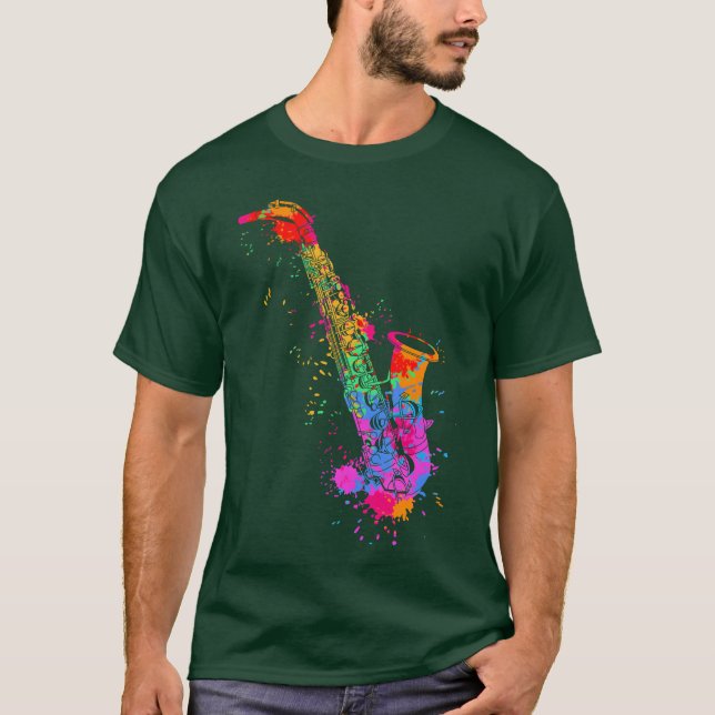T-shirt Trumpet Paint Splash Musical Instrument Music frir (Devant)