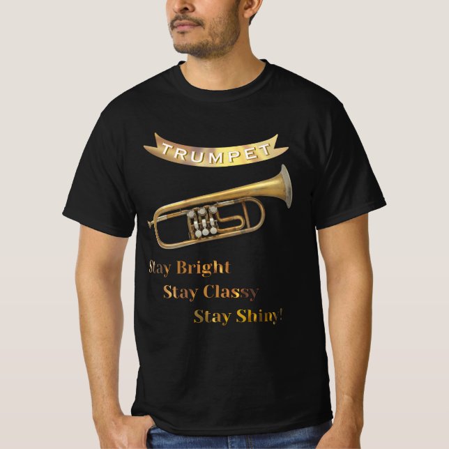 T-shirt Trumpet Player Funny Humor Musical Instrument (Devant)