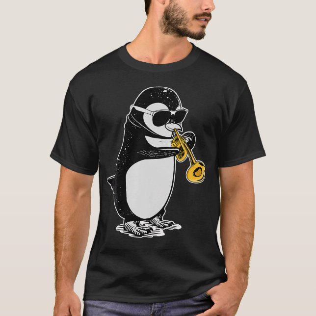 T-shirt Trumpet Player Penguin Lover Kids Musician Trumpet (Devant)