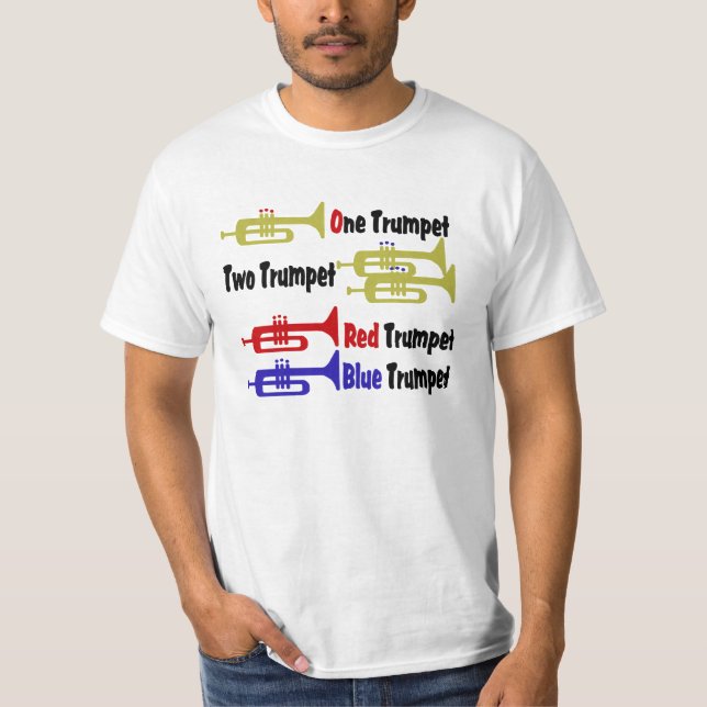 T-shirt Trumpet rouge Trumpet bleu (Devant)