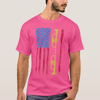 T-shirt Trumpet trompette trompette patriotique 4 juillet-