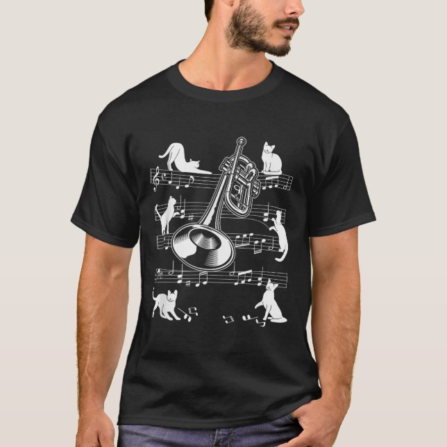 T-shirt Trumpeter Cats For Cat Loving Trumpet Player  (Devant)