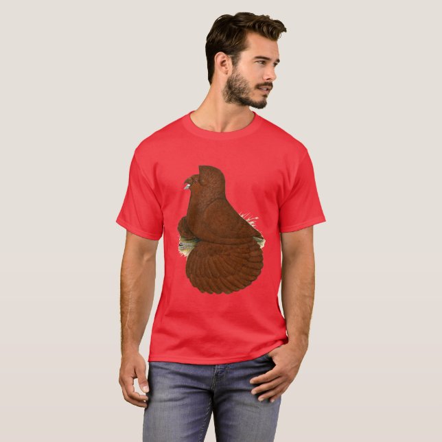 T-shirt Trumpeter Pigeon rouge (Devant entier)