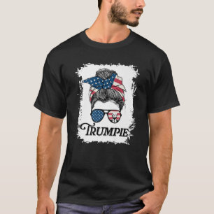 T-shirt Trumpie Anti Biden Rally Porter Messy Bun Cheveux