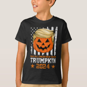 T-shirt Trumpkin 2025 Drapeau Américain Rendez Halloween G