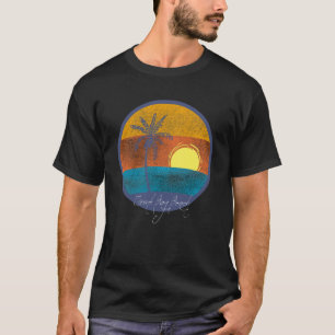 T-shirt Trunk Bay USVI Beach Distresse Retro Sunset