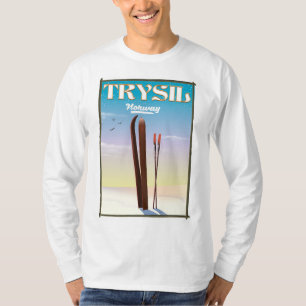 T-shirt Trysil Norvège, Norvège affiche de voyage ski