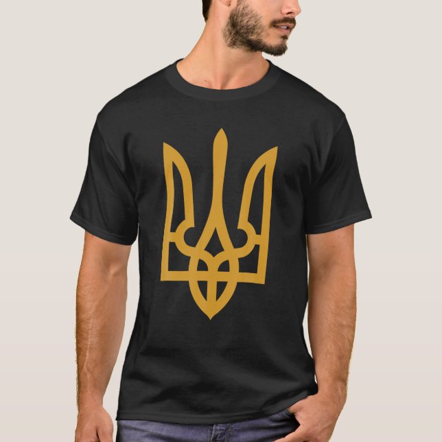 T-shirt Tryzub Gold Ukrainian Trident (Devant)