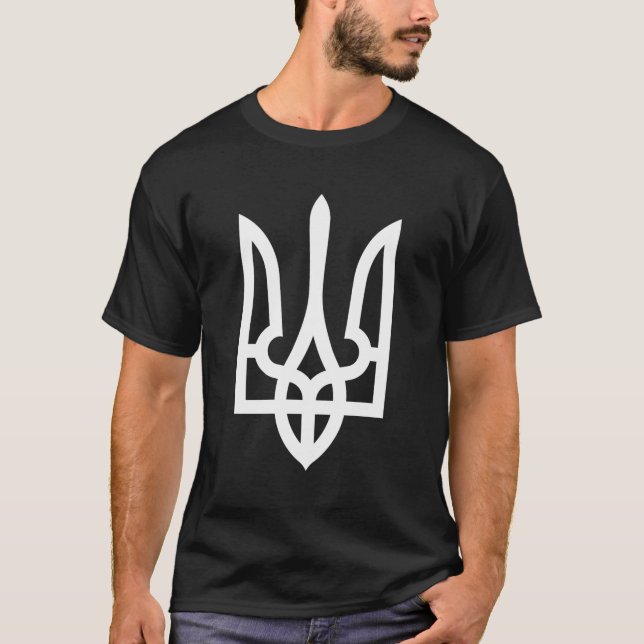 T-shirt Tryzub White - Trident ukrainien (Devant)