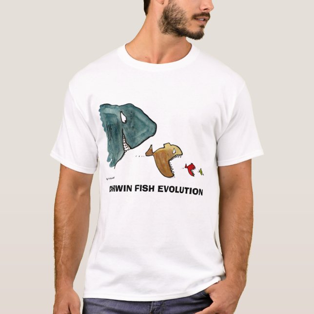 T-shirt Tshit d'ÉVOLUTION de POISSONS de DARWIN (Devant)
