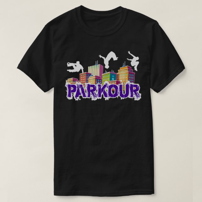 T-SHIRT TSKIRT PARKOUR COURSE ACROBATIQUE GRATUITE COURSE  (Design devant)